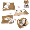 thumbnail image 1 of AYktou Foldable Cat Bed - Warm Soft Kennel Bed, Multi-Functional Format Cat Nest Dog House Cats Puppy Cave Cushion Portable Pet Mat Indoor Cat Mat for Small Medium Large Cats Dogs, Brown, 1 of 6