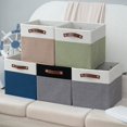thumbnail image 1 of AYktou Foldable Fabric Craft Storage Baskets, 13.8×9.5×7.9 Inch Sundries Storage Box Household Cabinet Organizers Scarf Clothing Storage Bins for Shelves Laundry Kitchen Bedroom Storaging, 1 of 7