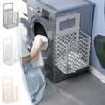 thumbnail image 1 of AYktou Foldable Laundry Basket, Dirty Clothes Hanging Laundry Hamper Clothing Storage Basket, No Punch Wall Hanging Storage Rack Basket Laundry Basket Home Bathroom Laundry Room Organization, 1 of 7
