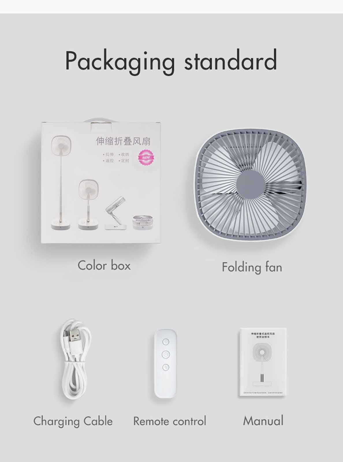 AYktou Foldable Telescopic Oscillating Fans, 7200Mah Battery Rechargeable Pedestal Fan with Remote, Humidification Quiet Travel Fan Height Adjustable, Desk Fan for Office Home Floor Camping Travel
