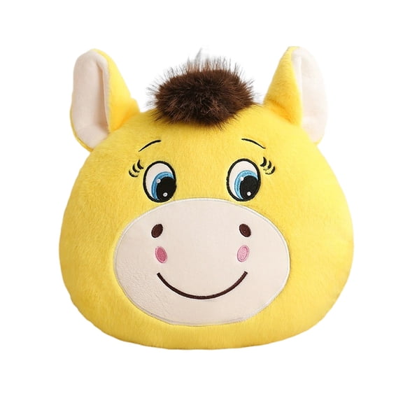 AYktou Funny Smiling Horse Crying Horse Throw Pillows, 13.8 Inch Cute Horse Dolls Stuffed Laughing Horse Traditional Chinese Zodiac Horse Blessing Souvenir Mascot Tabletop Decor Gifts Back Cushion
