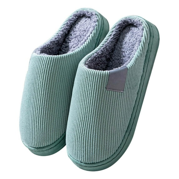 AYktou Furry House Slippers for Women & Men, Warm Lightweight Furry Indoor Shoes Home Soft Cozy Plush Shoes Winter Spring Leisure Slippers Minimalist House Shoes for Daily Wear, Green Size 40-41