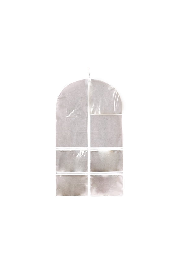 Garment Bags for Hanging Clothes,Clothes Storage Garment Bag with Transparent Window & 4 Zippered Pockets,Damp-Proof Clothes Covers for Travel,Clothes,Coats,Jackets,Shirts,Suits,Dresses,24*40"