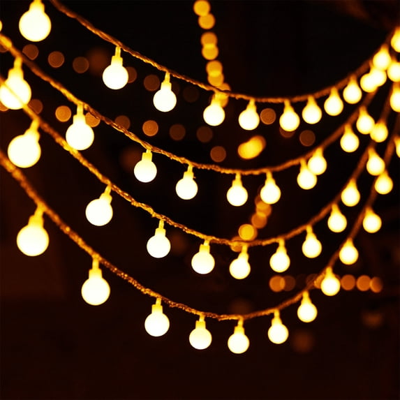 AYktou Globe String Lights 9.84ft 20 Led Waterproof Globe Ball Fairy Lights Battery Operated for Bedroom Tent Loft Bed Patio Party Wedding Xmas Tree Decoration