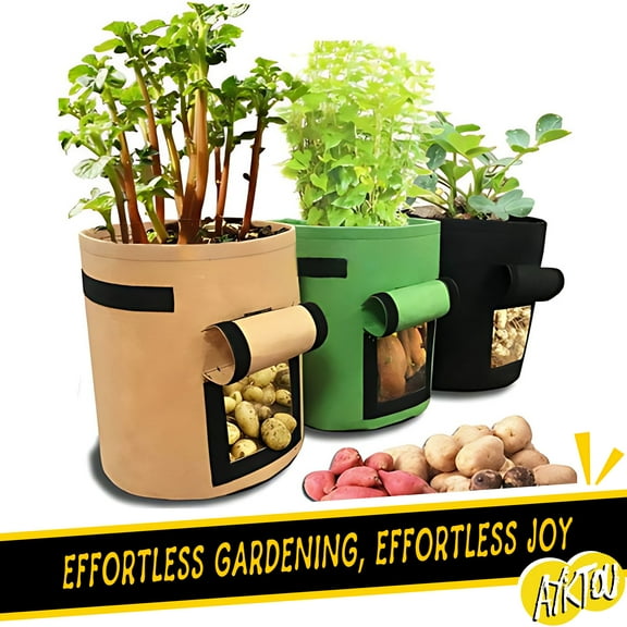 AYktou Grow Bags-Potato Grow Bags with Flap,Thickened Nonwoven Fabric Pots Garden Bags to Grow Vegetables,Colorful Plants Grow Bags for Vegetable Potato Container Gardening with Handles