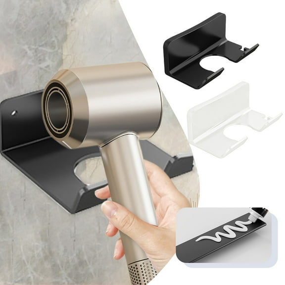 AYktou Hair Dryer Holder-Universal Hair Tool Organizer,Bathroom Organizers and Storage Hair Dryer Stand Wall Mount with Plug&Cord Organizer Adhesive for Cabinet Bathroom