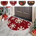 thumbnail image 1 of AYktou Half Round Door Mat Christmas Doormat, 23.6×15.8 Inch Absorbent Nonslip Entrance Welcome Mat, Semicircle Bathroom Rugs Kitchen Fireplace Floor Mat for Indoor Outdoor Entryway Christmas Decor, 1 of 7