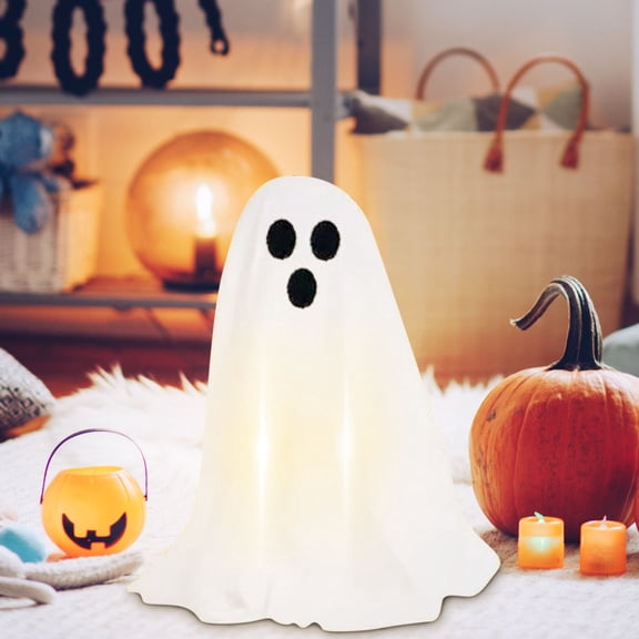 AYktou Halloween Ghost Lights, Three Eyed Expression Ghost Warm Light with Remote Control Halloweens Indoor Outdoor Decoration Party Spooky Ghost Lights for Living Room Porches Yard Garden