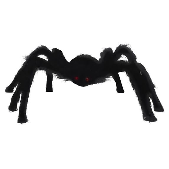 AYktou Halloween Spiders Simulation Skull Big Spider Ornament, Large Faux Spiders for Halloween Decorations Party Props Multiple Sizes Available, Cotton Black Spider for Net Chair Door Tree Window