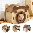 thumbnail image 1 of AYktou Hamster Hideout House, Hamster Wood House Hideout Castle, Breathable Small Animals Cage Guinea Pig Hideout, Pet Gerbil Hiding and Playing Guinea Pigs House for Dwarf Hamsters Mice, 1 of 7