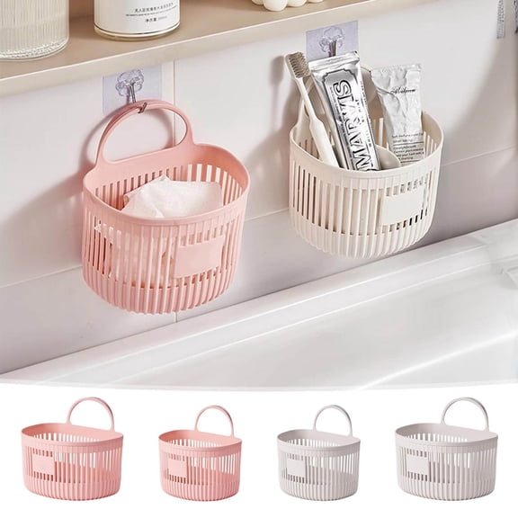 AYktou Hanging Storage Baskets, Multifunctional Kitchen Storage Baskets, Wall Mounted Potato Garlic Onions Pantry Storage Bins Space-Saving Storage Organizer, Bathroom Bedside Hanging Storage Rack