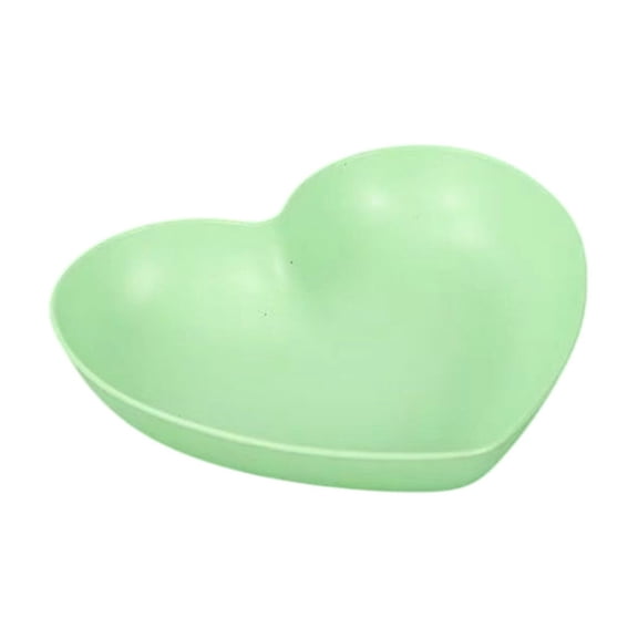 AYktou Heart-Shaped Plates, 5.9×5.5 Inch Dishwasher Microwave Safe Plastic Dinner Plates Dopamine Color Fruit Platter Preparation Plate, Reusable Lightweight Plates for Kitchen or Camping, Green