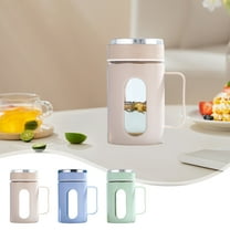 AYktou Heat-Insulating Glass Cups, Tylish Double-Layer Plastic and Glass Coffee Cups with Lids and Handles, Large Capacity Office Tea Cup Milk Cup Business Cups for Home Office Camping Supplies