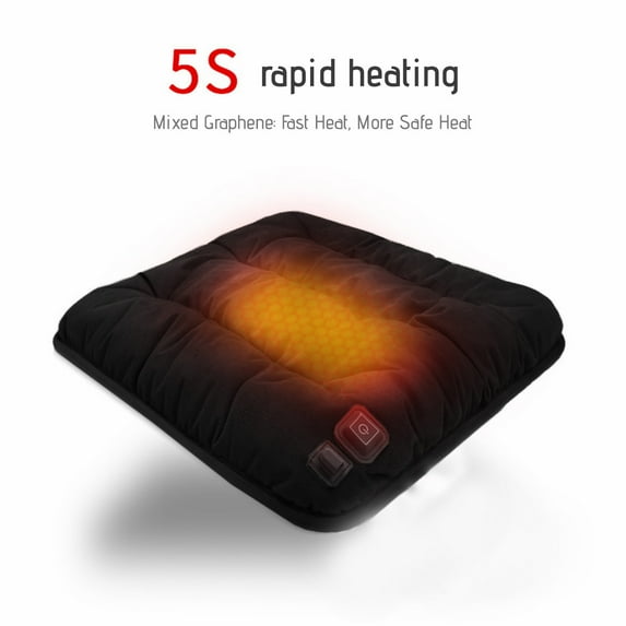 AYktou Heated Seat Cushion,Office Chair Cushions Butt Pillow for Long Sitting,Non-Slip & Back Coccyx Cushion Heated Chair Pad,Seat Warmer for Home Seat Cushion,Wheelchair,Stadium