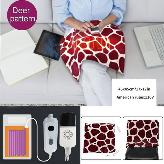 AYktou Heating Pads for Full Body-45x45cm/17.72x17.72in Soft Flannel Electric Blanket,Heating Blanket with Timer Auto Shut Off & 2 Heating Levels,Warm Winter Blanket Gift for Grandma (110V)