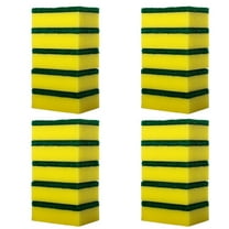 AYktou Heavy Duty Scour Pads, 20 Sponges Total, Green Reusable Cleaning Scrub Sponge for Household and Kitchen Dishes Kitchen Scrubbers Metal Grills