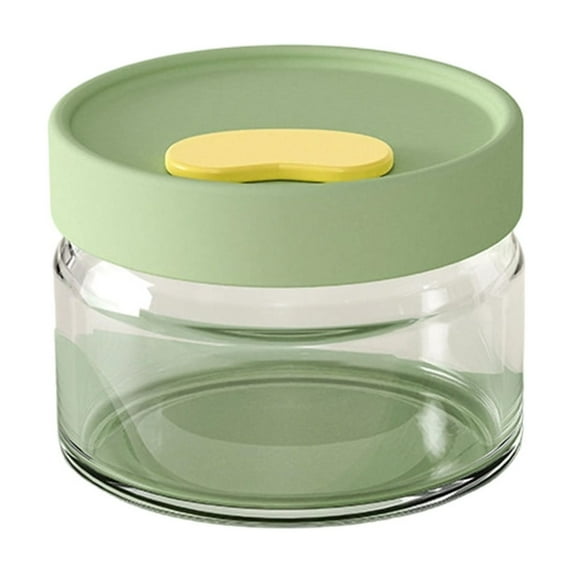 AYktou High Borosilicate Glass Food Storage Containers with Seal Lid, Household Round Fruit Bento Box Microwave Safe High & Cold Temperatures Lunch Box for Salad Soup Snacks Fruit, Green