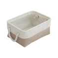 thumbnail image 1 of AYktou Home Storage Baskets with Handles, Fabric Craft Desktop Organizer Cabinet Drawer Storage Bins Foldable Striped Laundry Baskets Miscellaneous Storage Box for Bedroom Living Room, 1 of 6