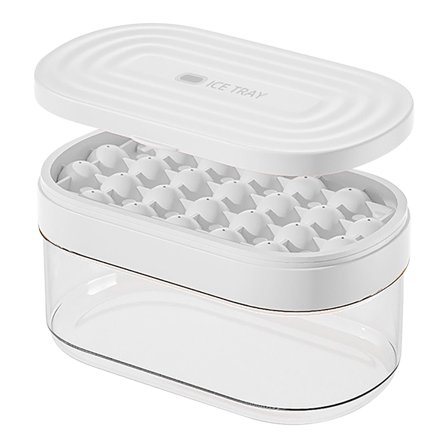 AYktou Ice Tray with Lid and Bin,25 Grids Silicone Ice Trays for Freezer,Food-grade Ice Molds BPA Free Easy Release Stackble Spill-Resistants