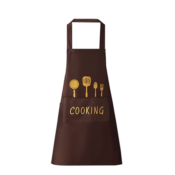AYktou Kitchen Aprons for Women, Adjustable Bib Waterproof & Oil Proof Apron for Women with Pockets, Fashionable Home Kitchen Apron Cuisine Barbecue Baking Kitchen Work Clothes, Coffee