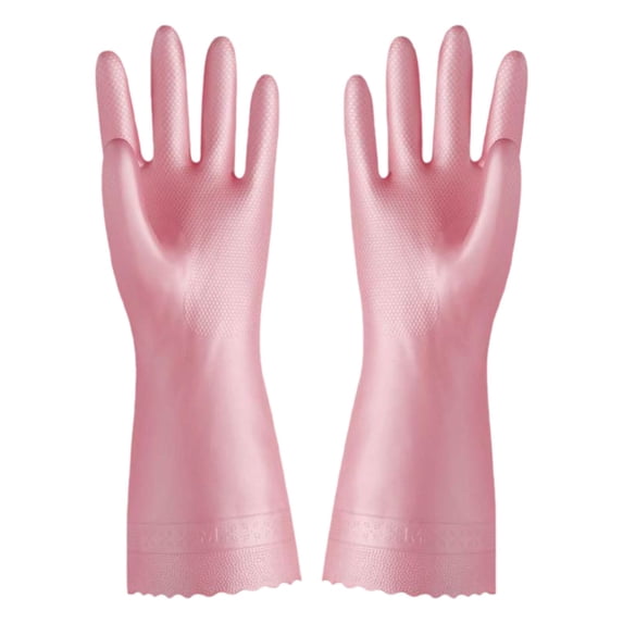 AYktou Kitchen Rubber Gloves, Reusable Pearlescent Cleaning Gloves Food Grade Dishwashing Gloves, Household Non-Slip Texture Bathroom Laundry Gardening Waterproof Housework Gloves