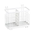 thumbnail image 1 of AYktou Kitchen Utensil Holders, 2 Compartments Iron Tableware Storage Rack Wall Mounted Chopsticks Holders Spoon Bucket, Kitchen Counter Chopstick Organizer Draining Cage for Party Camping, White, 1 of 6