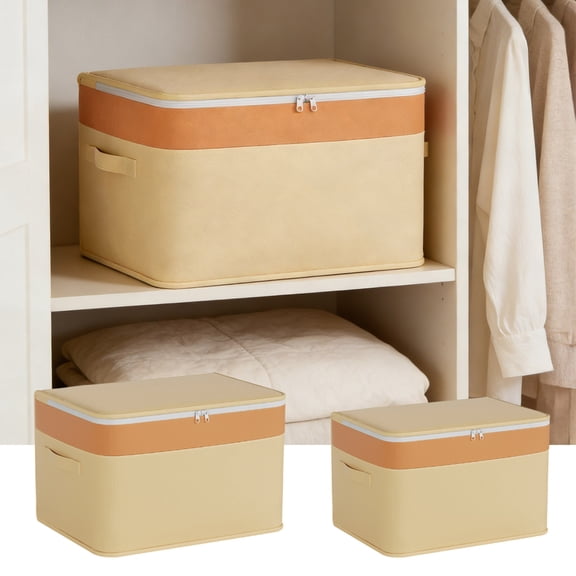 AYktou Large Clothes Storage Bags, Comforter Storage Bins, Non-Woven Fabric Moving Boxes Home Foldable Closet Organizers Moistures-Proof Clothing & Quilt Storage Organizers for Sweater Bedding