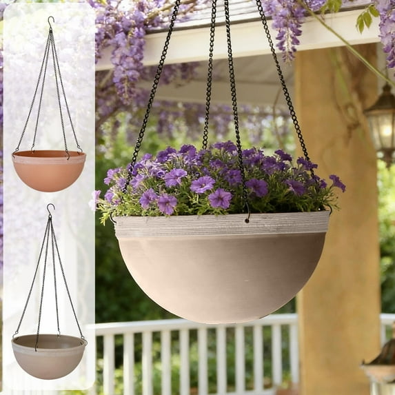 AYktou Large Hanging Planters for Indoor Plants, 11×20 Inch Indoor & Outdoor Hanging Pot Garden Hanging Flower Pots with Chain, Decorative Hanging Baskets for Porch Plants Green Ivy Fake Flowers