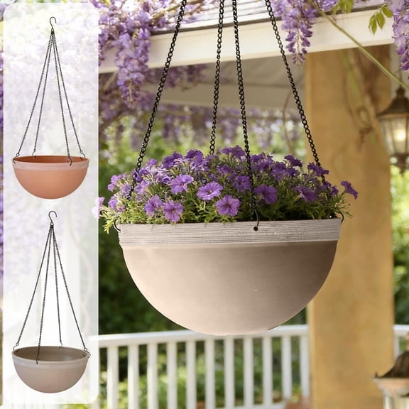 AYktou Large Hanging Planters for Indoor Plants, 11×20 Inch Indoor & Outdoor Hanging Pot Garden Hanging Flower Pots with Chain, Decorative Hanging Baskets for Porch Plants Green Ivy Fake Flowers