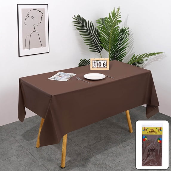 AYktou Large Rectangle Table Cloths, 72×54 Inch Solid Color Disposable Plastic Tablecloth Wipe Clean Party Table Covers Oil Spill Proof Stain Table Cloth for Birthday Wedding Picnic Home Decor