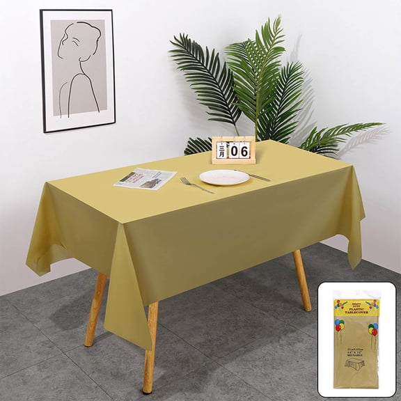 AYktou Large Rectangle Table Cloths, 72×54 Inch Solid Color Disposable Plastic Tablecloth Wipe Clean Party Table Covers Oil Spill Proof Stain Table Cloth for Birthday Wedding Picnic Home Decor