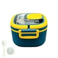 thumbnail image 1 of AYktou Lunch Box for Wome and Man, Large Capacity Insulated Bento Box with Foldable Handle Leakproof Lunch Container Including Spoon Sauce Box Portable Food Storage Container for Office Picnics, 1 of 6