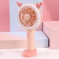 thumbnail image 1 of AYktou Mini Portable Fan, Hand Fan Summer Gift Cute Ears Design Folding Mini Fan, USB Rechargeable Personal Fan with Nightlight, Removable Base Stand Handheld Fan for Indoor Outdoor Travel Camping, 1 of 6