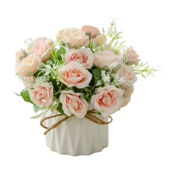 AYktou Mothers Day Gifts & Fathers Day Gifts,Flower Pots - Fake Flowers in Vase,Fake Roses Silk Flowers for Wedding Gifts,Teacher Appreciation Gifts,Graduation Gifts,Valentine's Day Gifts