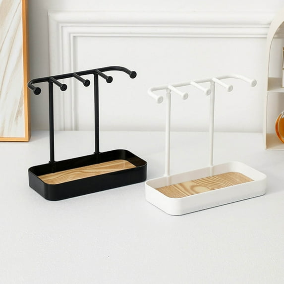 AYktou Necklace Holder Display Stand,Jewelry Organizer,Sturdy Metal Jewelry Stand with Tray,Detachable Jewelry Organizers and Storage for Bracelet Bangles Long Necklace