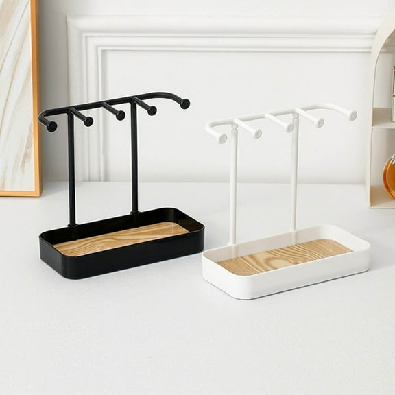 AYktou Necklace Holder Display Stand,Jewelry Organizer,Sturdy Metal Jewelry Stand with Tray,Detachable Jewelry Organizers and Storage for Bracelet Bangles Long Necklace