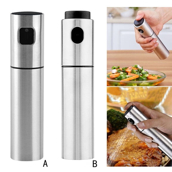 AYktou Oil Sprayer for Cooking, 100Ml/3.4Oz Stainless Steel Sprayer Mister Bottle Refillable Kitchen Olive Oil Sprayer Mister Portable Gadgets for Baking, Bbq, Frying, Roasting, Home & Picnic