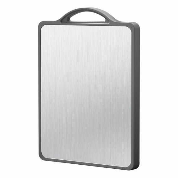 AYktou PP/Stainless Steel Cutting Board for Kitchen, 10.5×15 Inch Large Size Double Sided Available Chopping Board, Multi-Purpose Innoxious Cutting Board for Vegetables Meat Fruit & Bread