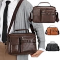 thumbnail image 1 of AYktou PU Leather Crossbody Bags for Men and Women, Textured Spacious Handbag Large Capacity Messenger Bag with Adjustable Strap, Simply Shoulder Bag Tote Bags Leisure Business Daypack, 1 of 7