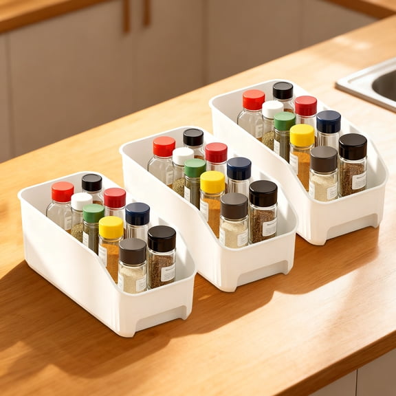 AYktou Pantry Organizer Storage Bins, Versatile Kitchen Cabinet Organizer Storage Boxes Narrow Space Snack Organizer Condiments Container Sorting Basket Refrigerator Bins Desk Storage Organization