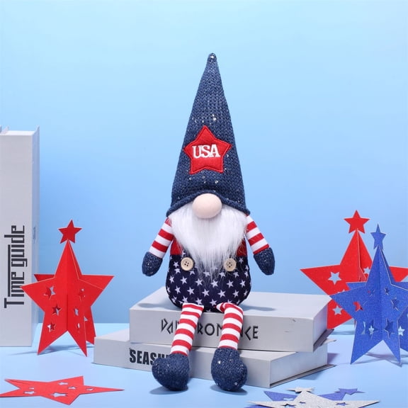 AYktou Patriotic Gnome Dolls - 4th of July Gnomes Handmade Plush Dwarf, Independence Day Dwarf Faceless Doll Decoration for 250th Anniversary USA Party Table Tiered Tray Shelf Mantel Decor