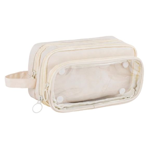 AYktou Pencil Case Big Capacity Pen Pouch Large Storage Holder Marker Pen Bag, Multi Compartment Stationery Pen Box with Clear Window, Portable Zipper Stationery Pouch Storage Bag Office Supplies
