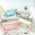 thumbnail image 1 of AYktou Pencil Case Waterproof PVC Transparent Pencil Pouch Large-Capacity Stylish Flexible Foldable Makeup Bag, Serve as Tissue Bag Travel Bag Accessory Bag Cosmetic Bag for Study Work Outings, 1 of 6