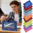 thumbnail image 1 of AYktou Pencil Pouch for 3 Ring Binder, Large Pencil Case Pouch 3 Reinforced Grommets Pen Bags with Clear Window, Document Folder File Storage Bag Binder Pencil Bag Zipper Pouch Stationery Bag, 1 of 8