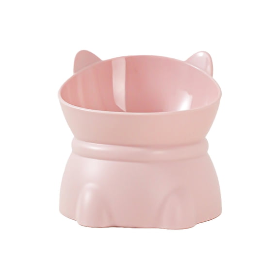 AYktou Pet Food Bowl - Cat Bowls Dog Bowls, 5.3×5.1 Inch Large Capacity Raised Cat Food Bowl Small Dog Water Bowl Neck Protection Raised Pet Feeder Non-Slip Cat-Shaped Pet Water Bowl, Pink
