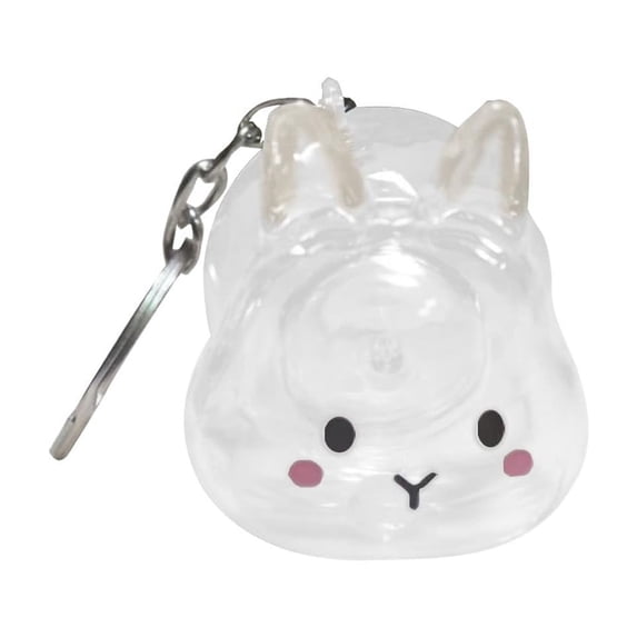 AYktou Pet Hair Collector Keychains, 2.4×2.8 Inch Clear Bottle Rabbit Hair Collector Cute Keyring Bag Charms Car Hanging Puppy Bunny Cat Hair Collector Collecting Hair Keepsake Portable Pendants