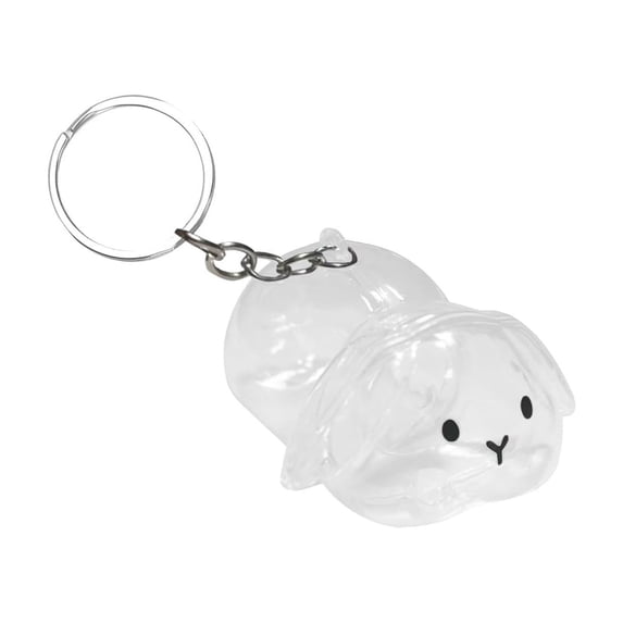 AYktou Pet Hair Collector Keychains, 2.4×2.8 Inch Clear Bottle Rabbit Hair Collector Cute Keyring Bag Charms Car Hanging Puppy Bunny Cat Hair Collector Collecting Hair Keepsake Portable Pendants