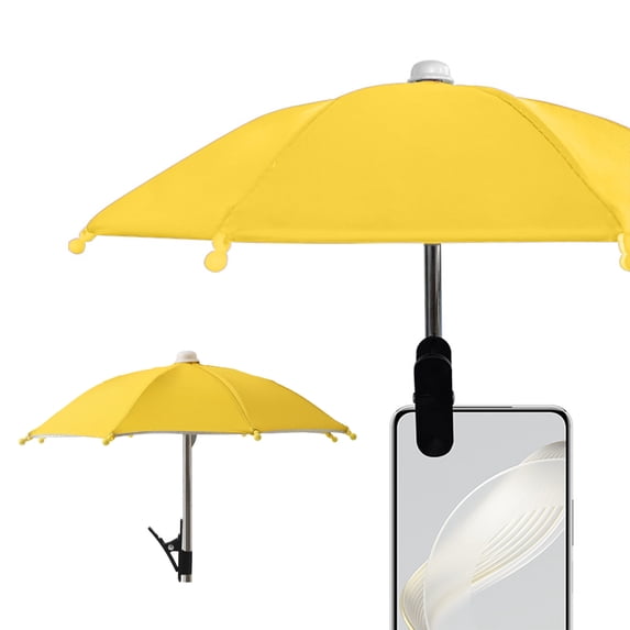AYktou Phone Umbrella for Sun, Clip On Phone Umbrella Outdoor UV Protection Phone Umbrella with Flexible Angle Clip, Anti-Glare Sun Shade, Clip On Canopy for Shade, Tablets Shield Umbrella