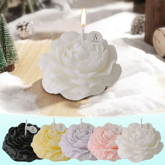 AYktou Pink Peony Flower Shape Candles - Soy Wax Candles Gifts for Women,Wife,Mom,Girlfriend,Birthday,Christmas,Valentines' Day,Mother's Day,House Warming Gifts Home
