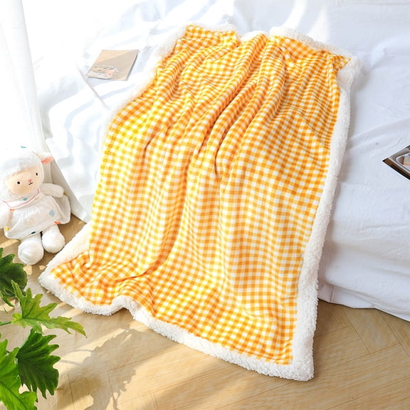 AYktou Plaid Granulated Flannel Pet Throw Blankets, 28×20 Inch Pet Blanket Warm Soft Shawl Blanket Home Decor Cat Blankets Nap Blanket Festival Dog Bed Blankets Small Quilt, Orange